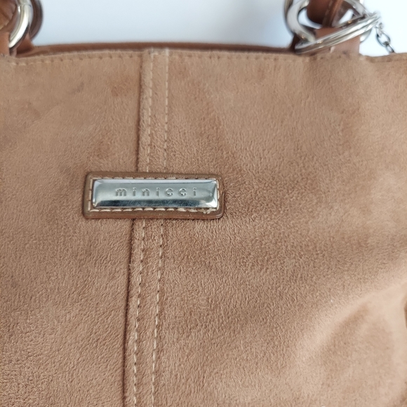 Minicci Faux Suede Leather Shoulder Tan Bag - Picture 8 of 16